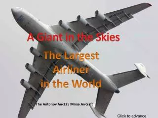 The Largest Airliner in the World