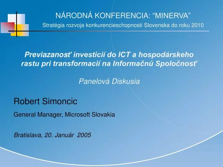 n rodn konferencia minerva strat gia r oz voja konkurencieschopnosti slovenska do roku 2010
