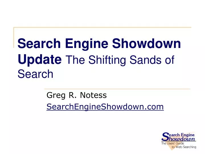 search engine showdown update the shifting sands of search