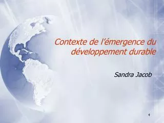 contexte de l mergence du d veloppement durable