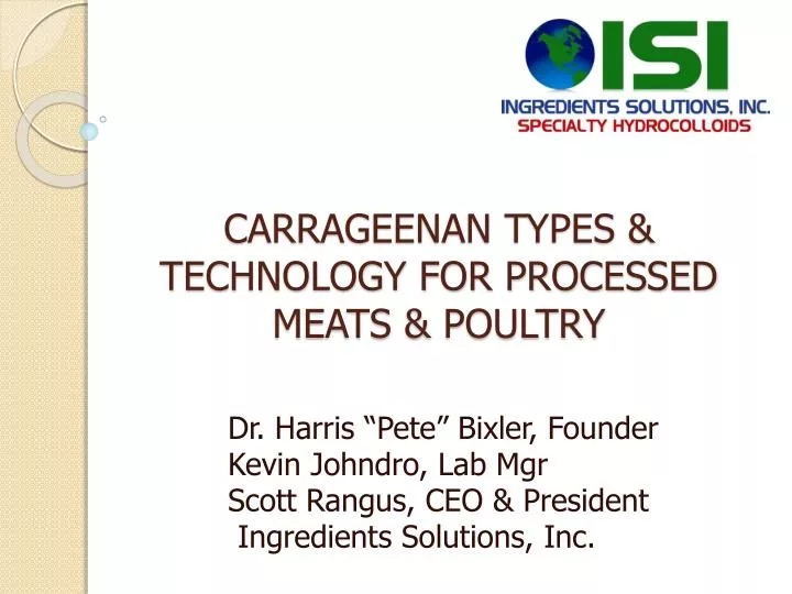 carrageenan types technology for processed meats poultry
