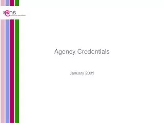 Agency Credentials
