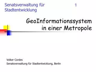 geoinformationssystem in einer metropole