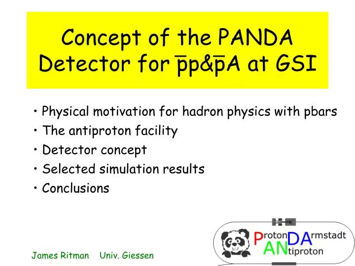concept of the panda detector for pp pa at gsi