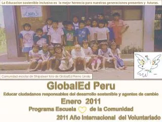 GlobalEd Peru Educar ciudadanos responsables del desarrollo sostenible y agentes de cambio