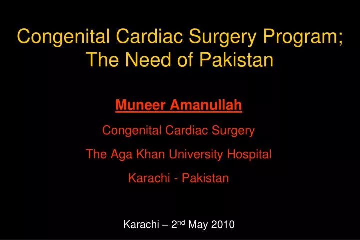 congenital cardiac surgery program the need of pakistan