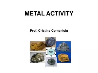 METAL ACTIVITY Prof. Cristina Comaniciu