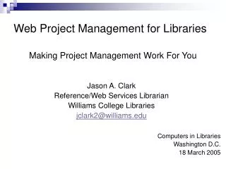 web project management for libraries