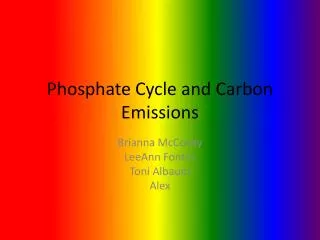 Phosphate Cycle and Carbon Emissions