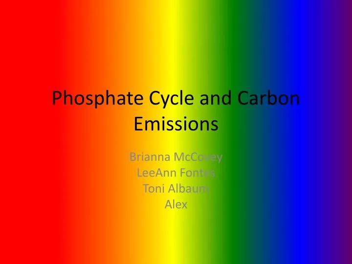 phosphate cycle and carbon emissions