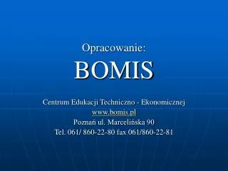 opracowanie bomis