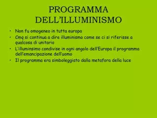 programma dell illuminismo
