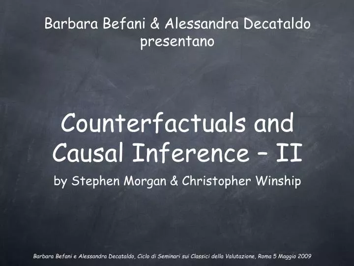 counterfactuals and causal inference ii