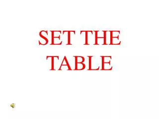 set the table
