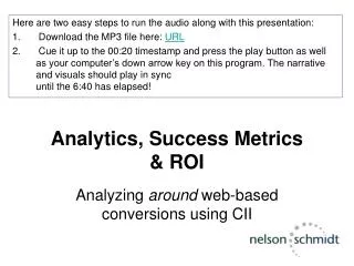 Analytics, Success Metrics &amp; ROI