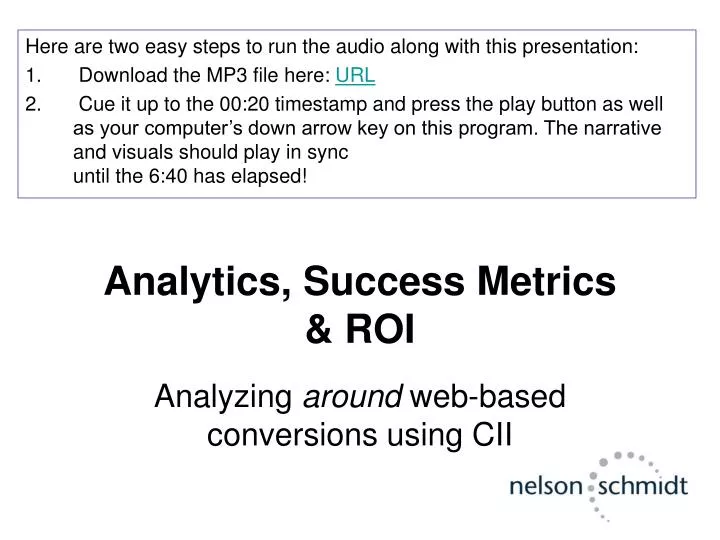 analytics success metrics roi