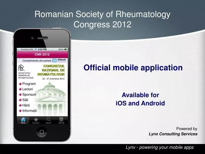 romanian society of rheumatology congress 2012