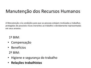 manuten o dos recursos humanos