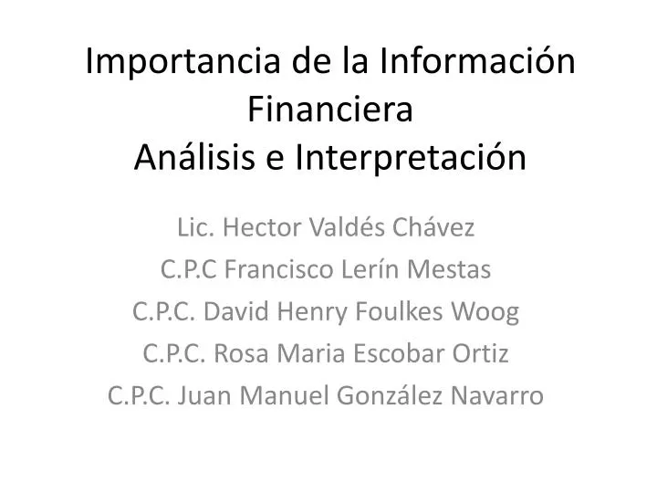 importancia de la informaci n financiera an lisis e interpretaci n
