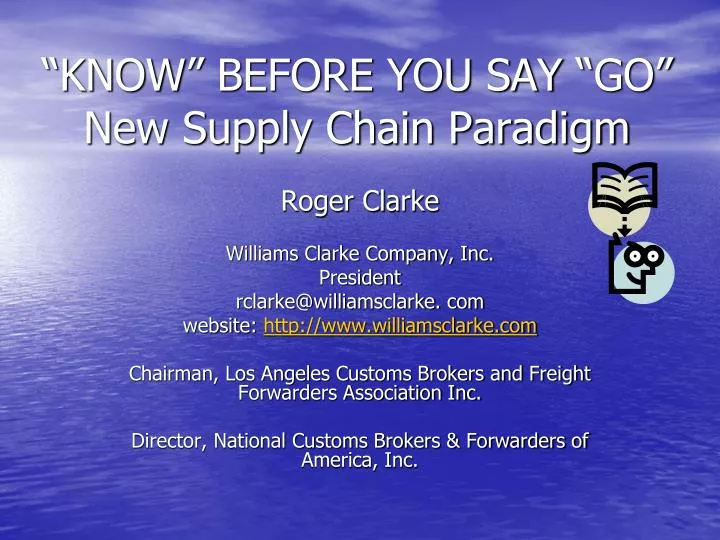 know before you say go new supply chain paradigm