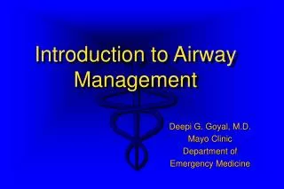 Introduction to Airway Management