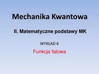mechanika kwantowa