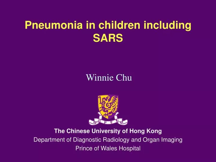 pneumonia in children including sars