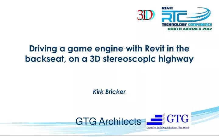 driving a game engine with revit in the backseat on a 3d stereoscopic highway