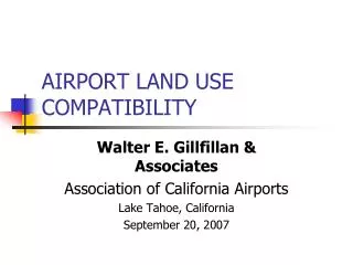 AIRPORT LAND USE COMPATIBILITY