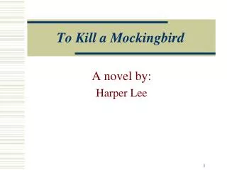 To Kill a Mockingbird