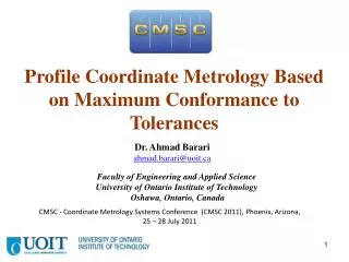 Profile Coordinate Metrology Based on Maximum Conformance to Tolerances