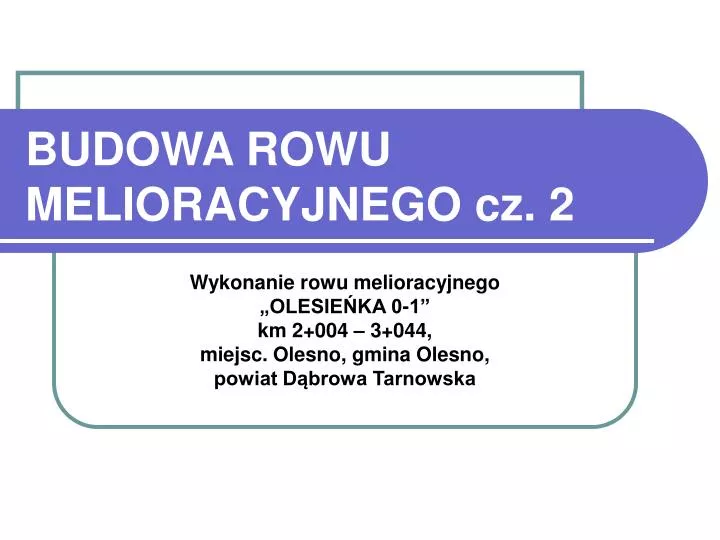 budowa rowu melioracyjnego cz 2