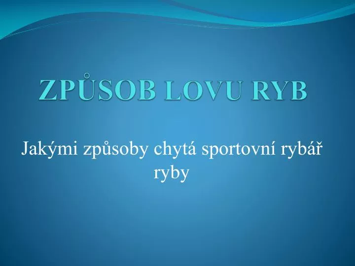 zp sob lovu ryb