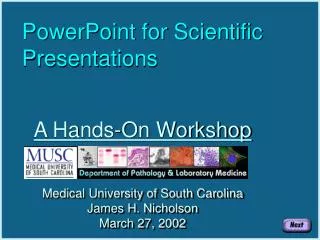 PowerPoint for Scientific Presentations