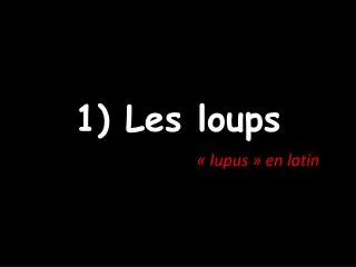 1 les loups