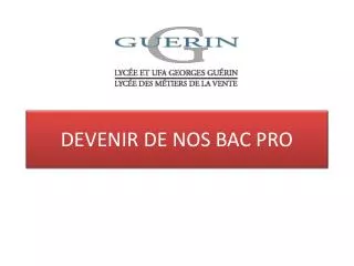 devenir de nos bac pro