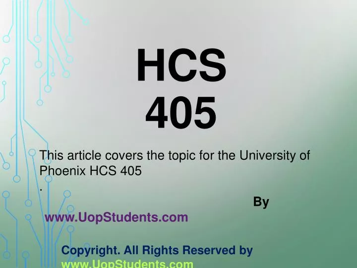 hcs 405