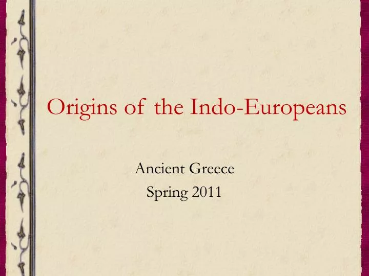 origins of the indo europeans