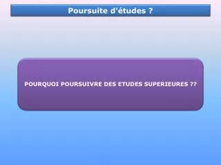 poursuite d tudes