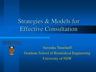 Strategies &amp; Models for Effective Consultation