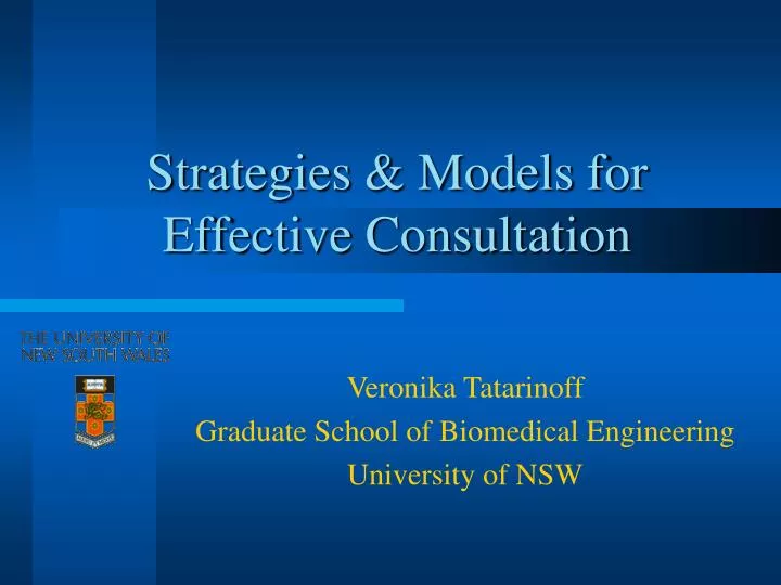 strategies models for effective consultation
