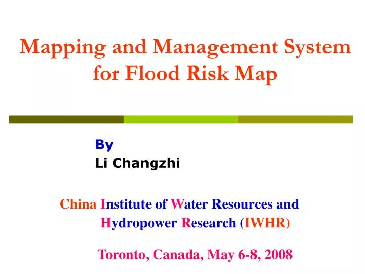 mapping and management system for flood risk map