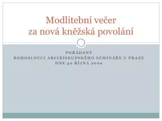 modlitebn ve er za nov kn sk povol n
