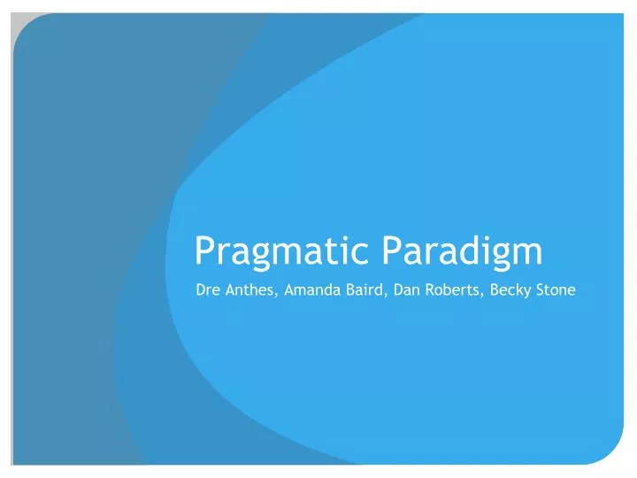 pragmatic paradigm