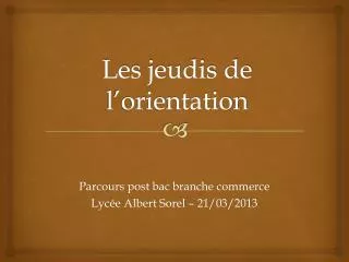 les jeudis de l orientation