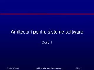 arhitecturi pentru sisteme soft w are
