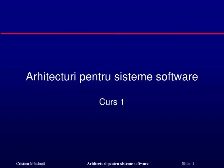 arhitecturi pentru sisteme soft w are