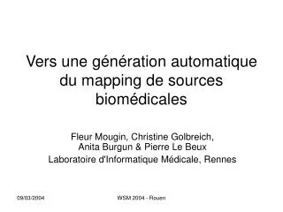 vers une g n ration automatique du mapping de sources biom dicales