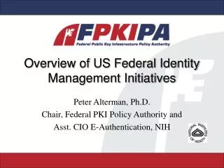 overview of us federal identity management initiatives