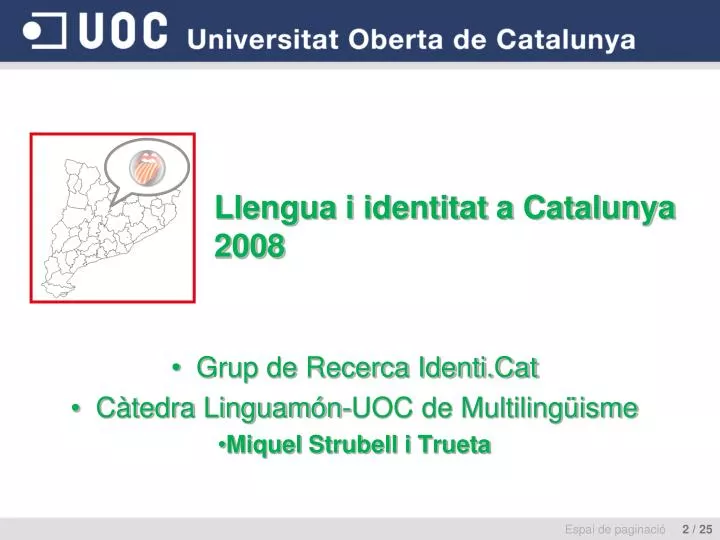 llengua i identitat a catalunya 2008